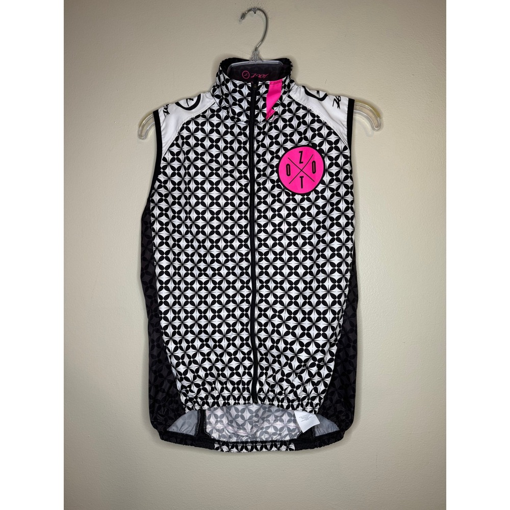 Zoot Sports LTD Edition Cycling Vest Womens Medium Black White Pink Geometric